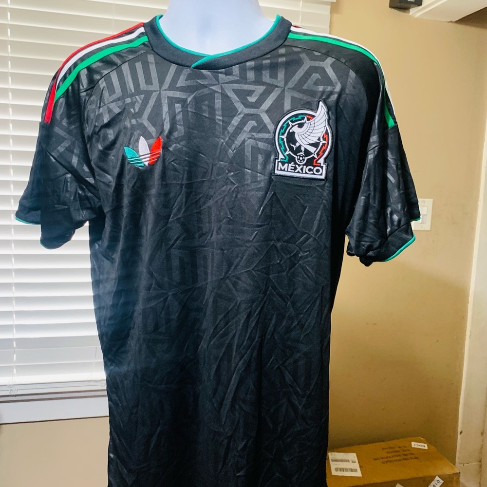 adidas Mexico Black and Green Soccer Jersey